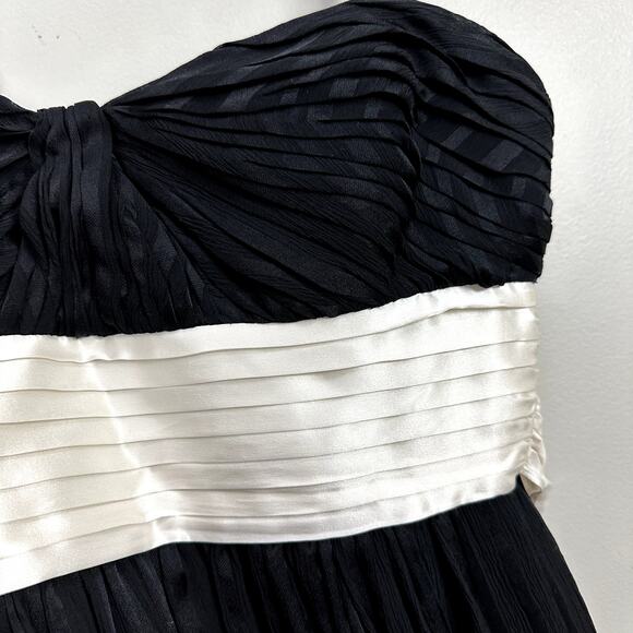BCBGMaxAzria Alicia Black Silk Strapless Gown Black Maxi Midi Dress Sash 2 XS - Picture 2 of 10